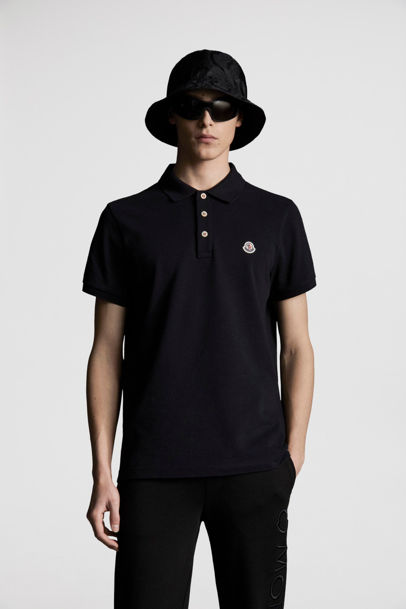 Moncler Logo Patch Cotton Polo Shirt outlook