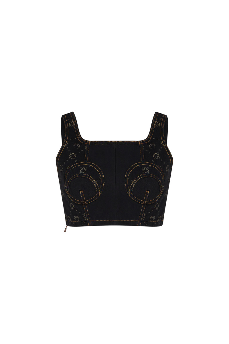 Regenerated Denim Bustier - 1