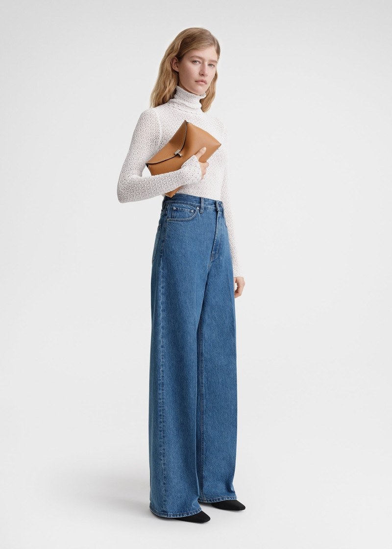 Totême T-Lock clutch tan grain outlook