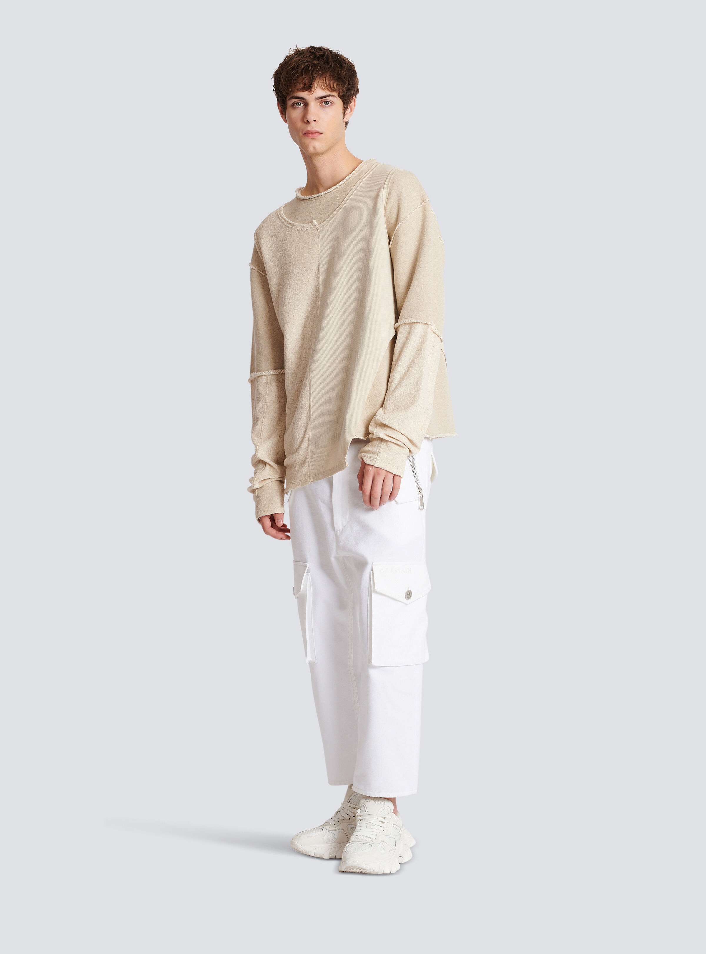 Long-sleeved multi-material T-shirt - 2
