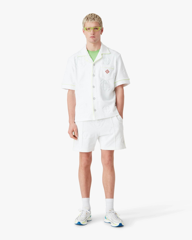 CASABLANCA White Towelling Monogram Short Sleeve Shirt outlook