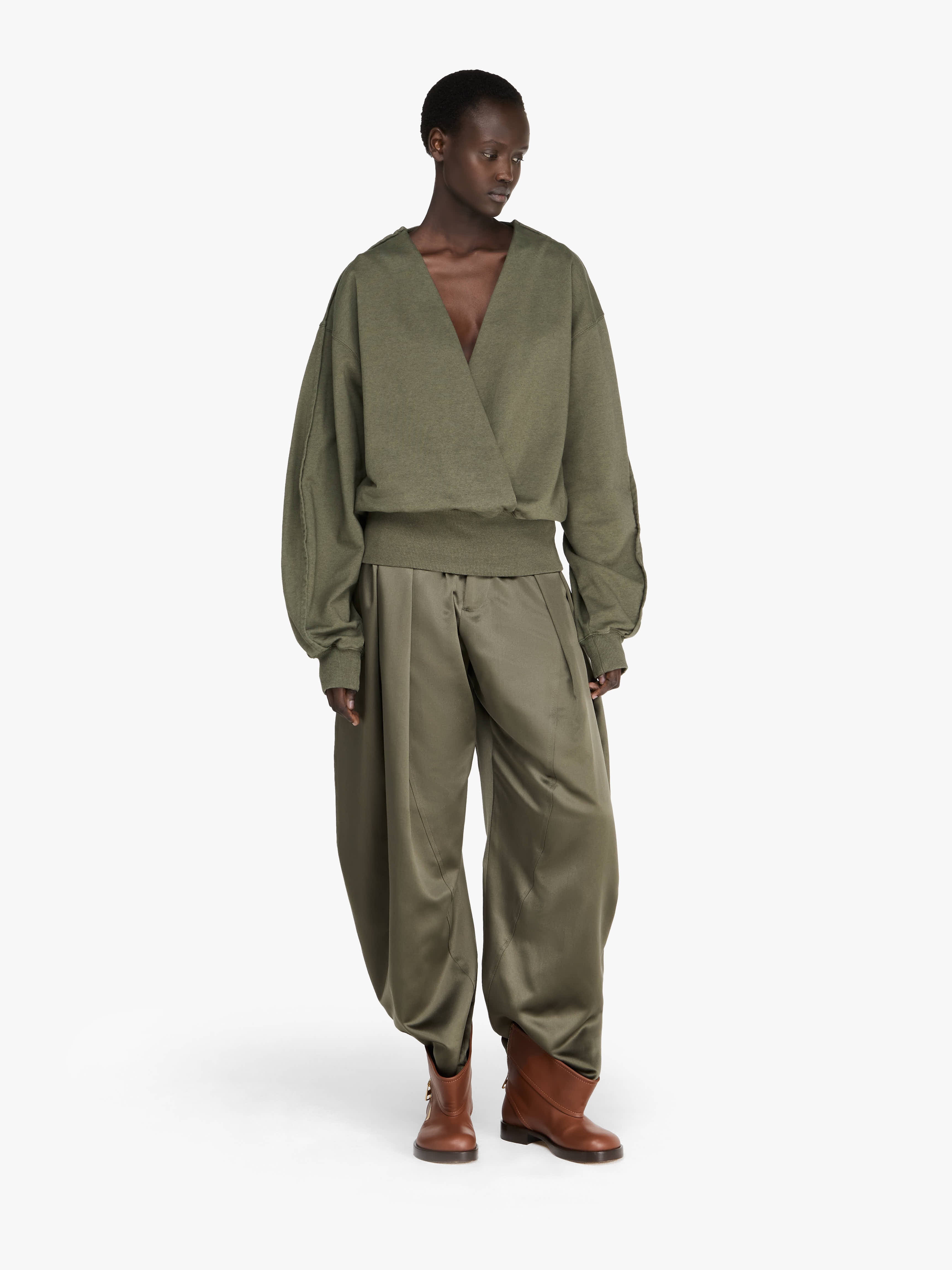 ROUNDED WRAP-FRONT SWEATSHIRT - 2