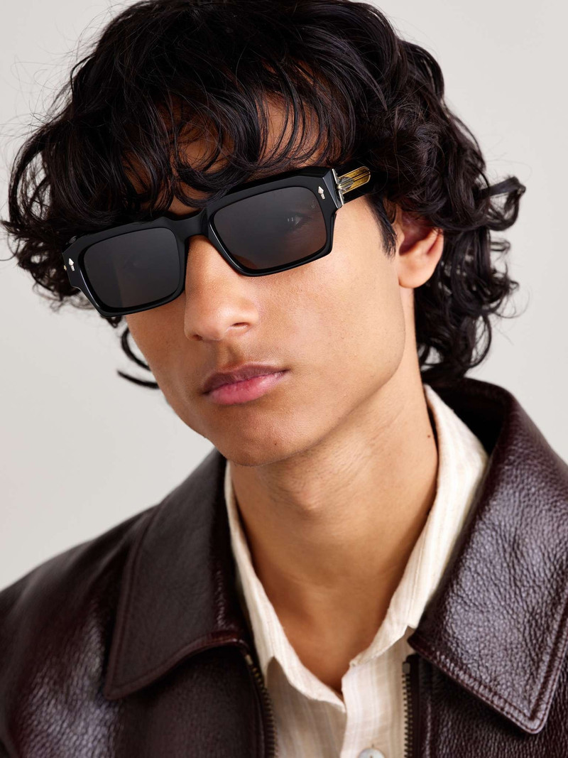 JACQUES MARIE MAGE Last Frontier VI Dakota D-Frame Acetate, Silver- and Gold-Tone Sunglasses outlook