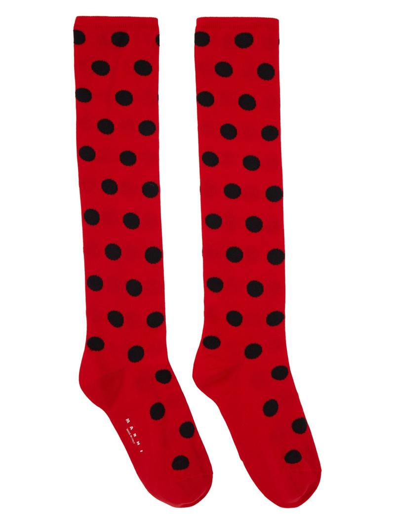 Red & Black Polka Dots Socks 1