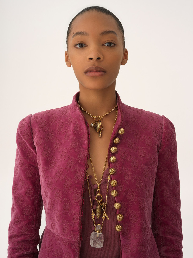 CROPPED FITTED JACKET IN VELVET 6