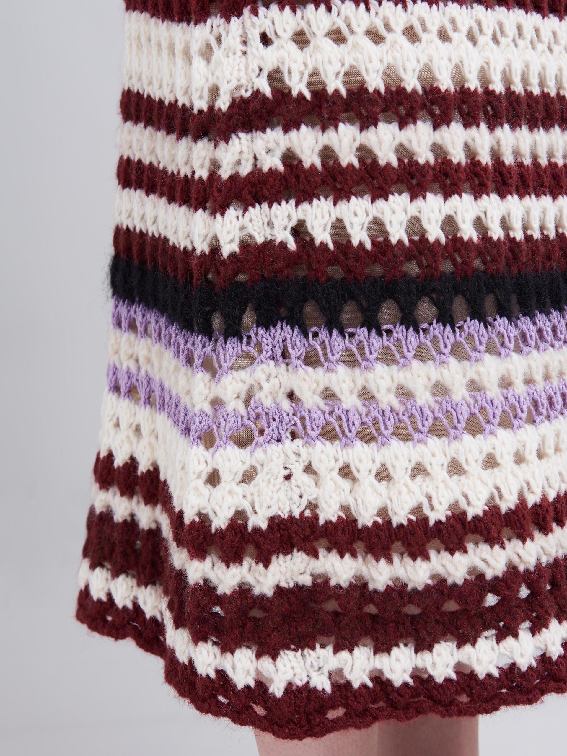 MULTI-COLOURED STRIPED 3D CROCHET INTARSIA SKIRT - 4