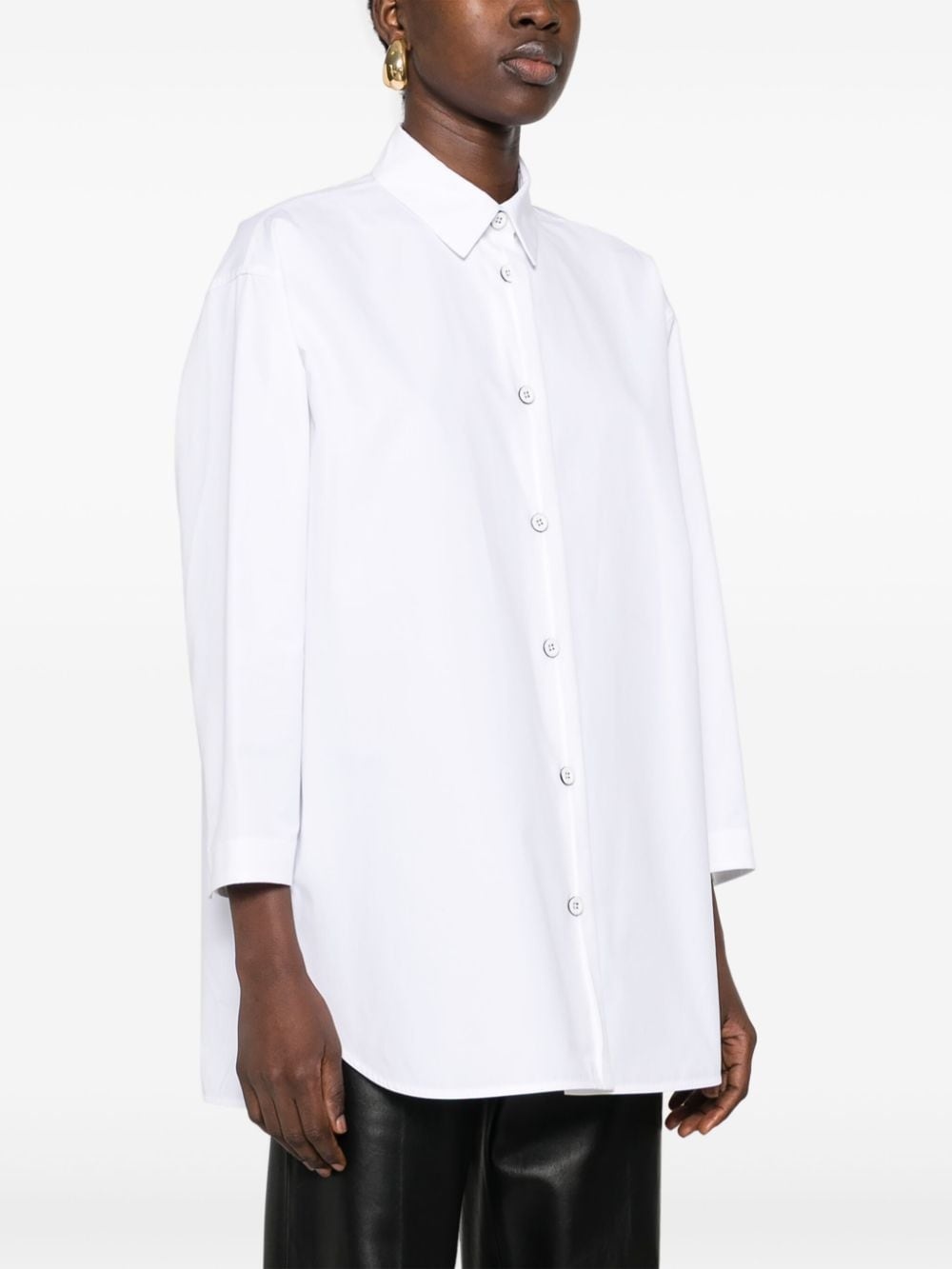 split-cuffs poplin cotton shirt - 3