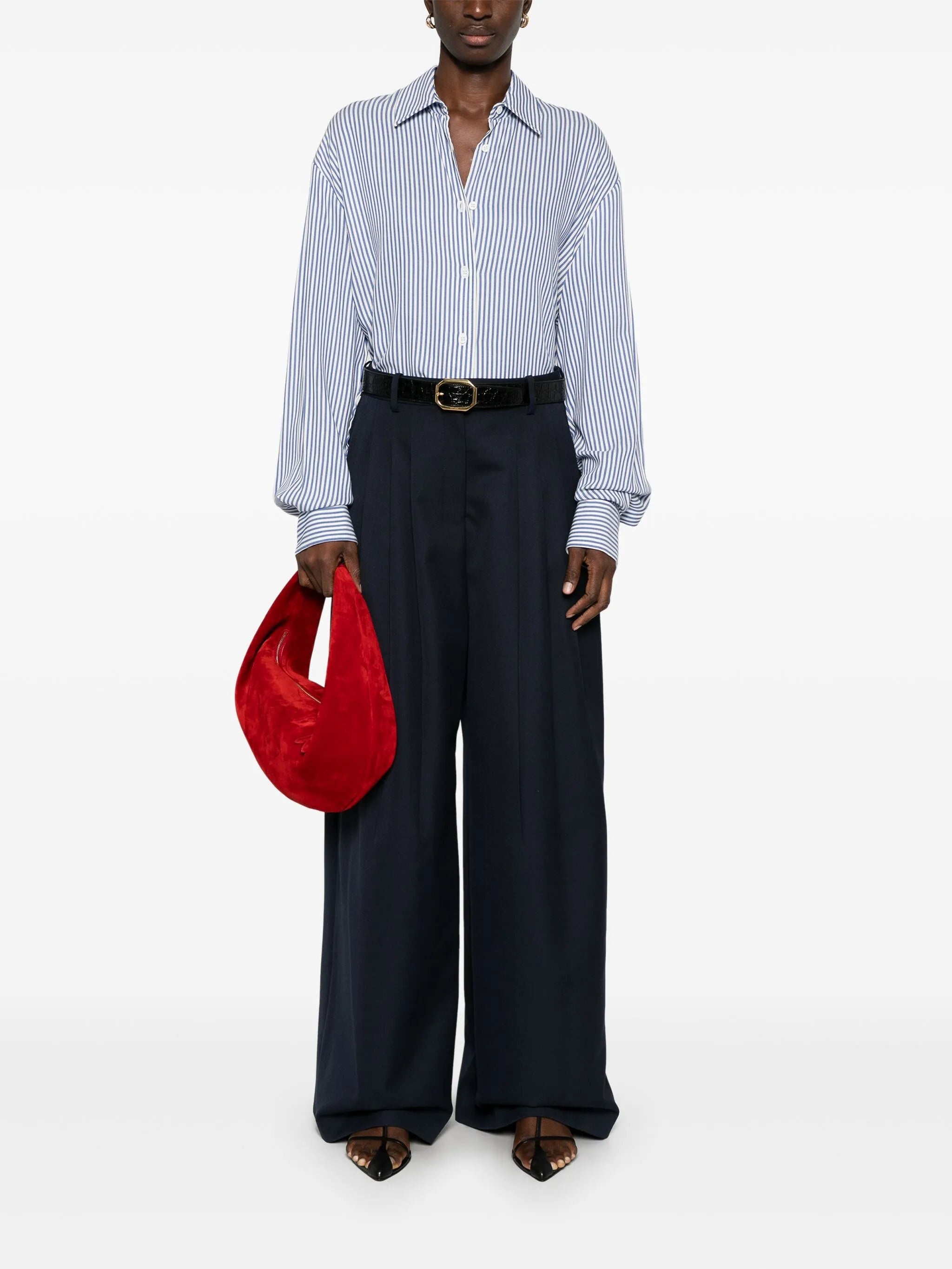 Tapered High-waisted Trousers - 5