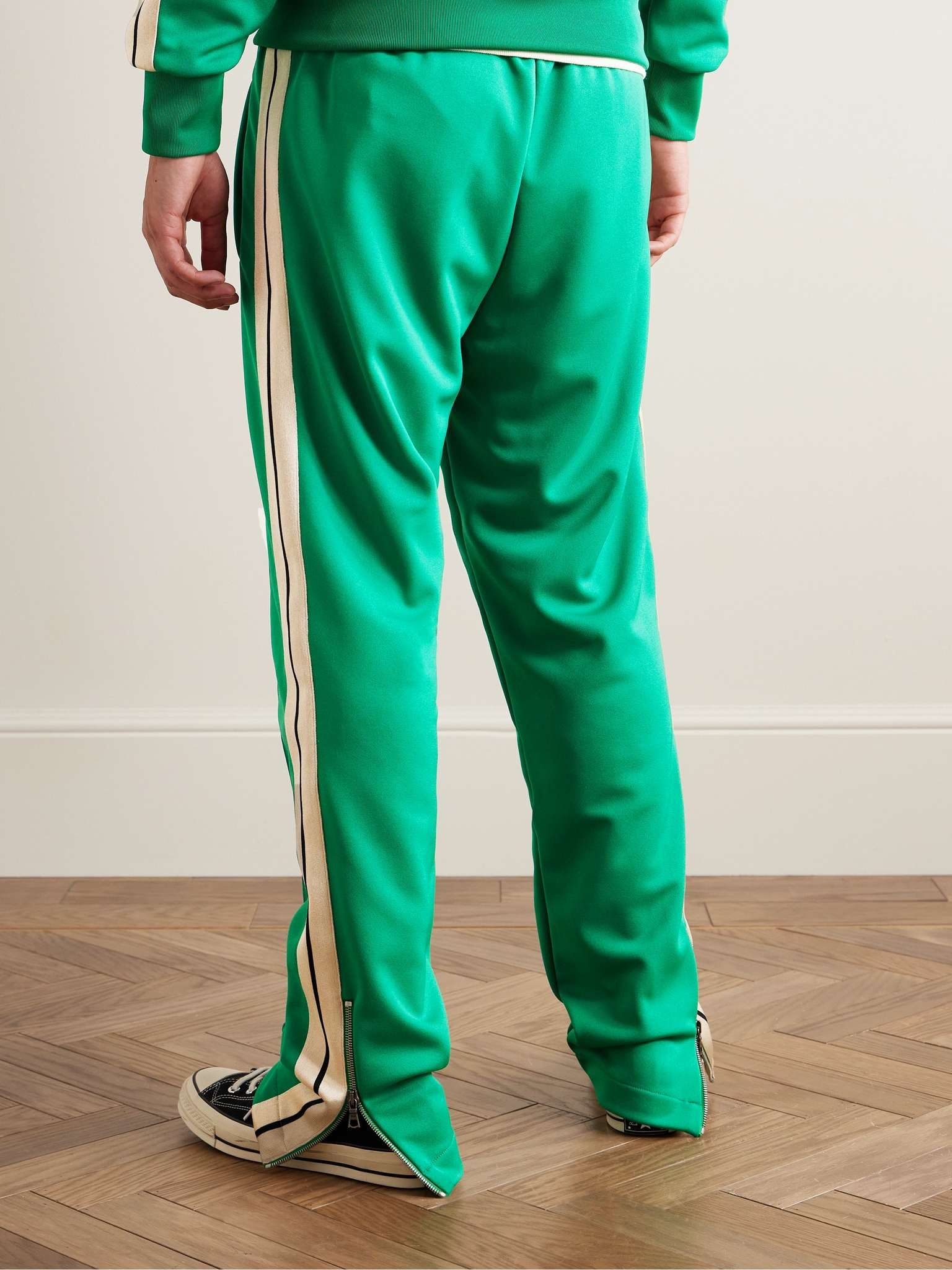 Straight-Leg Striped Pleated Tech-Jersey Track Pants - 3