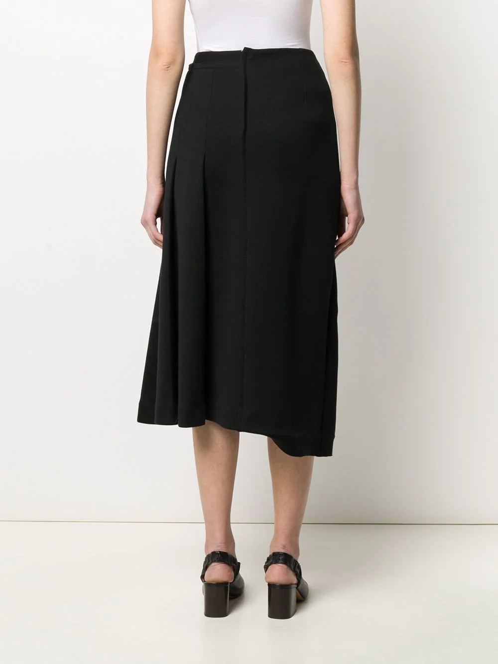 asymmetric pleated midi-skirt - 4