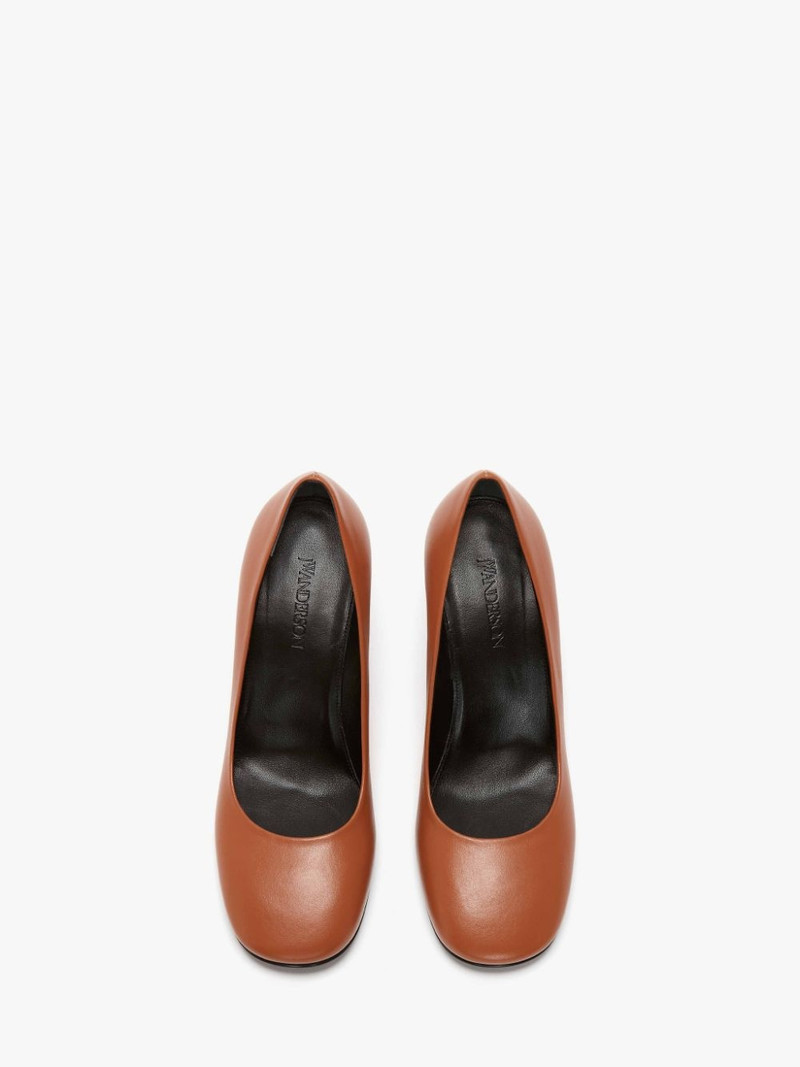 CHAIN HEEL LEATHER PUMPS 4