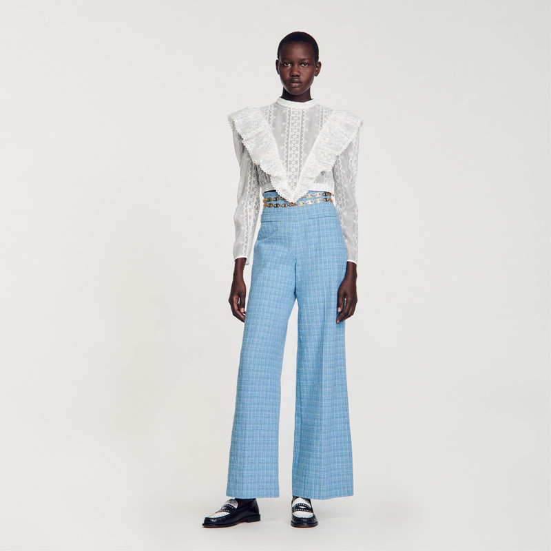 Sandro WIDE-LEG TWEED TROUSERS outlook