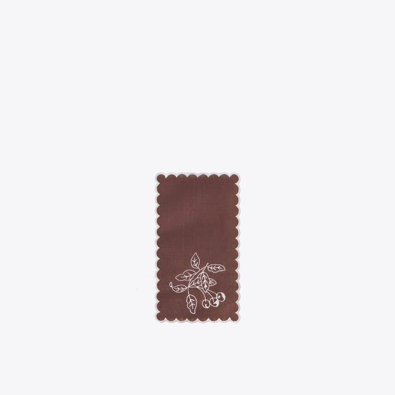 Embroidered Linen Cocktail Napkin, Set Of 6 1