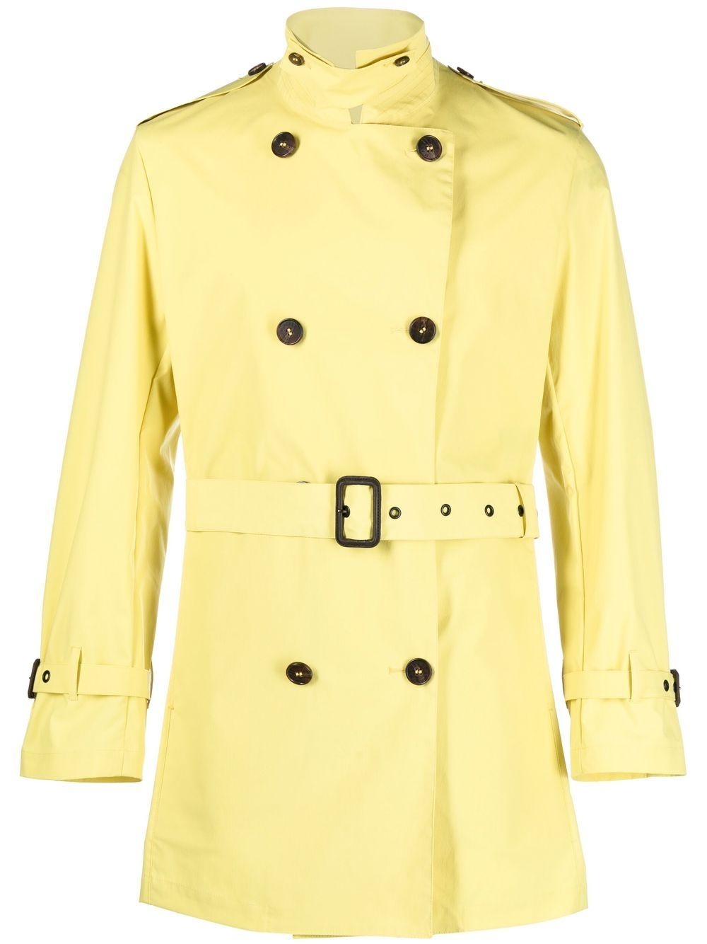 belted double-breasted trench coat - 1