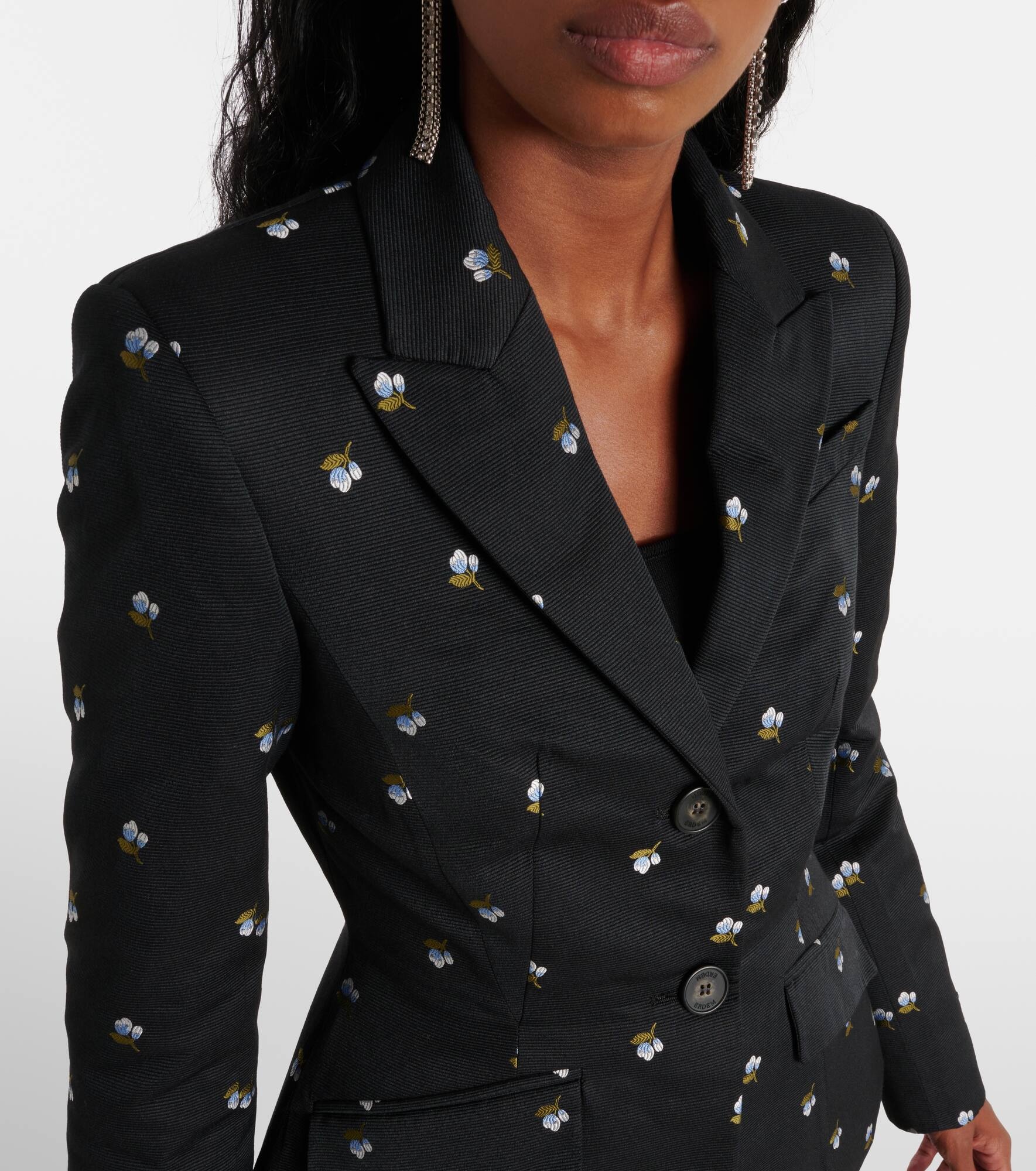 Tailored floral virgin wool blazer - 4