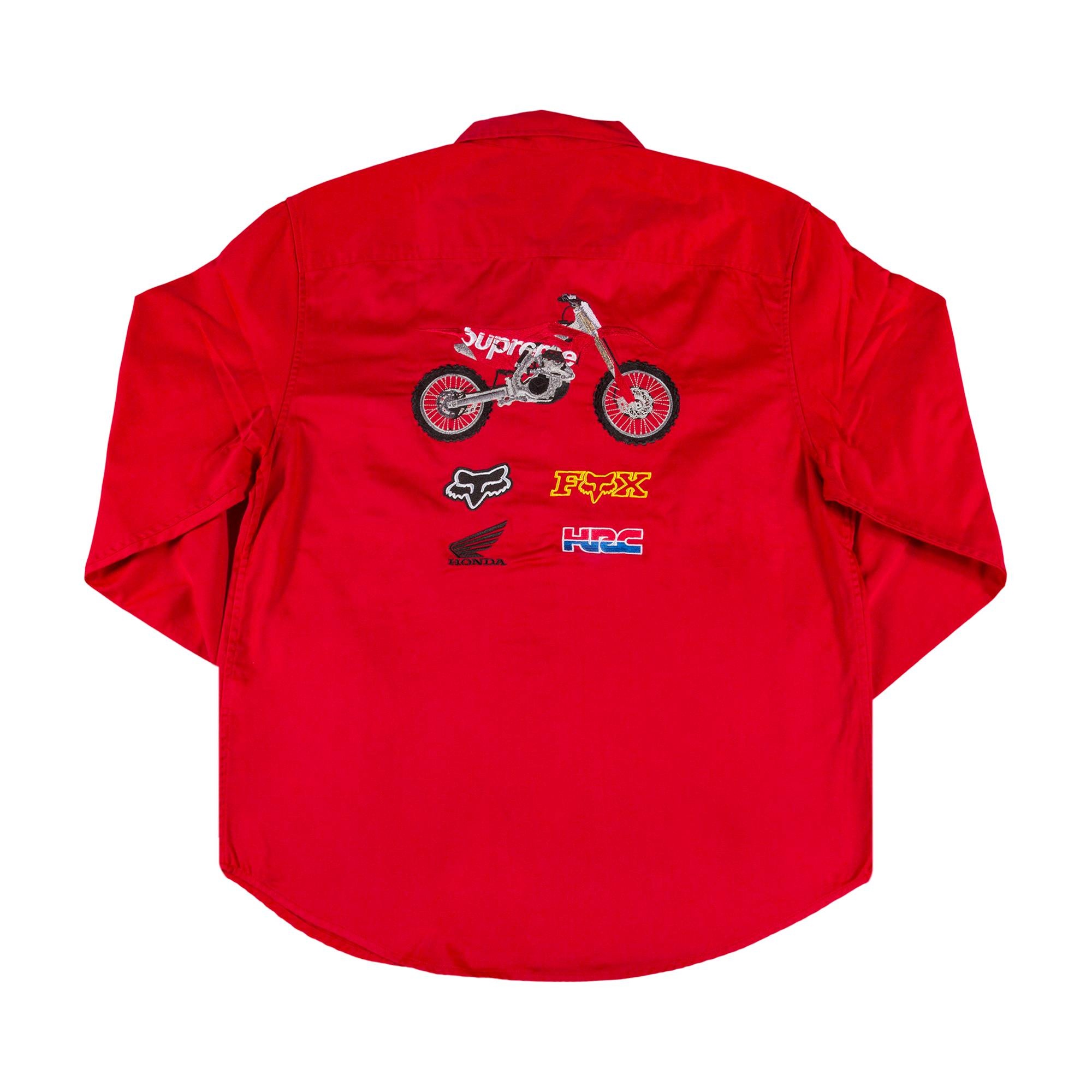 Supreme x Honda Fox Racing Work Shirt 'Red' - 2