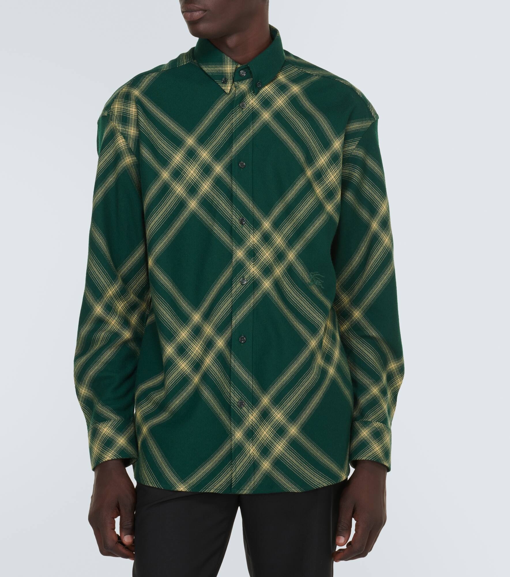 Burberry check wool shirt - 3