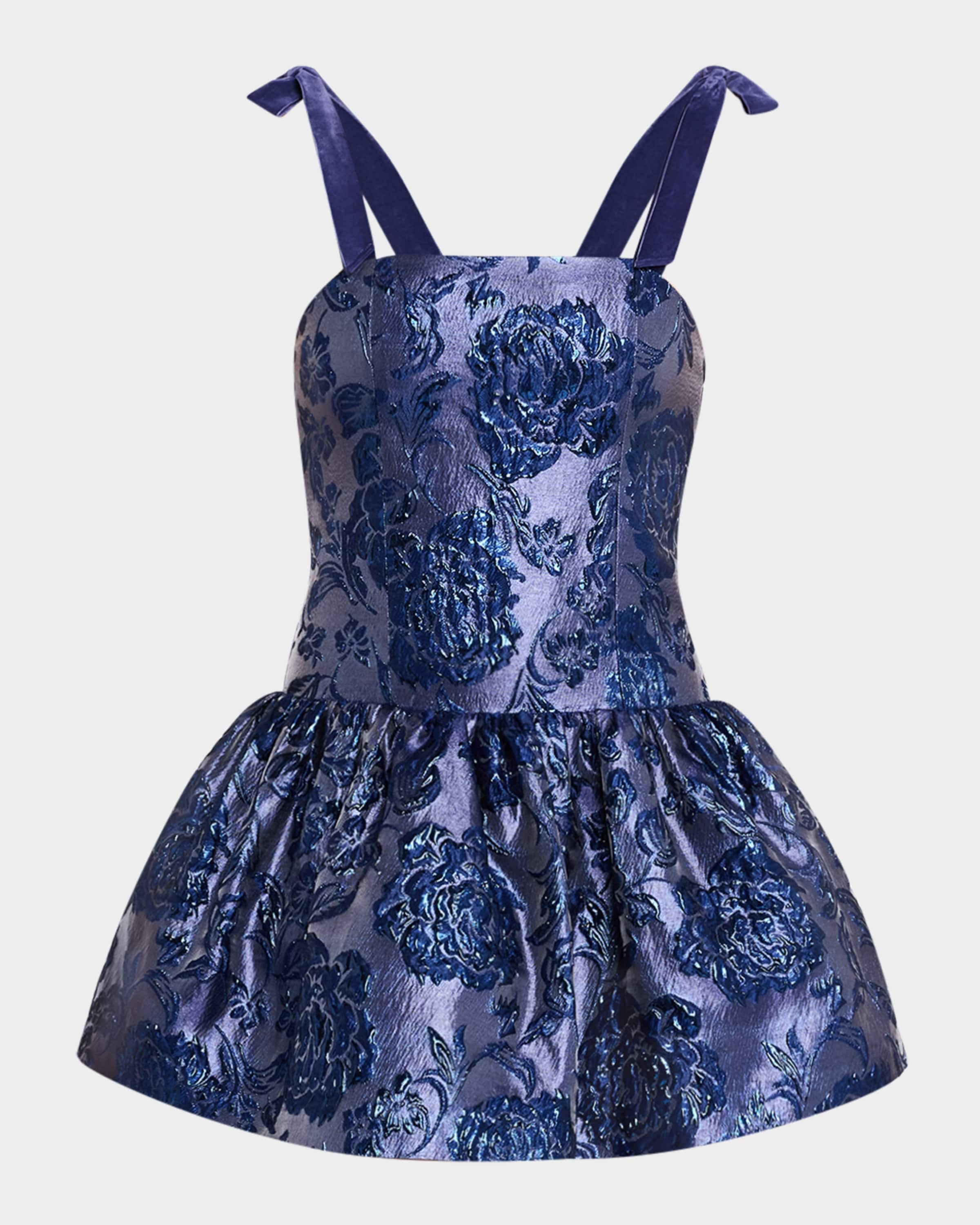 Maryann Tie-Shoulder Drop-Waist Mini Dress - 2