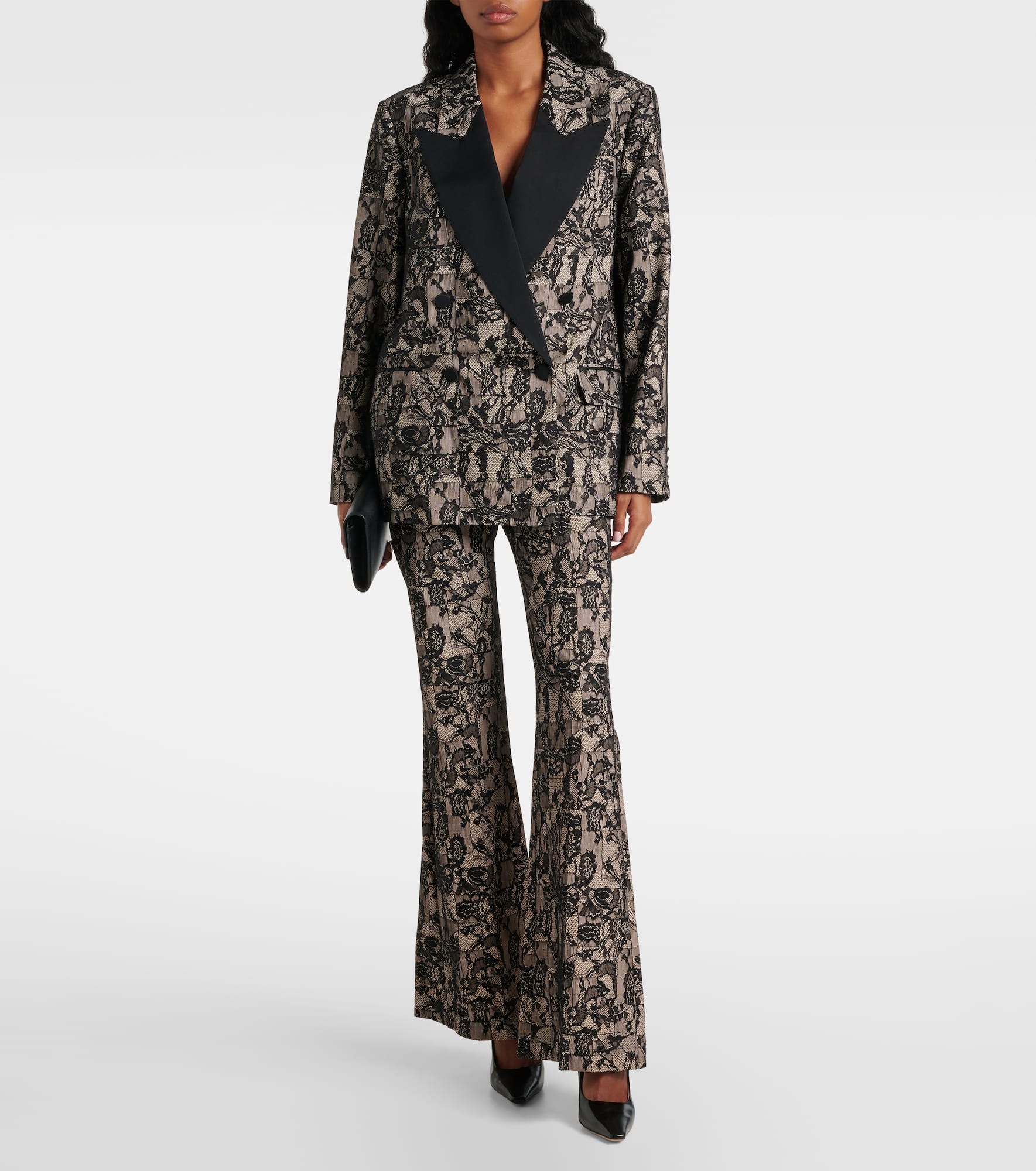 Tokyo patchwork lace flared pants - 2