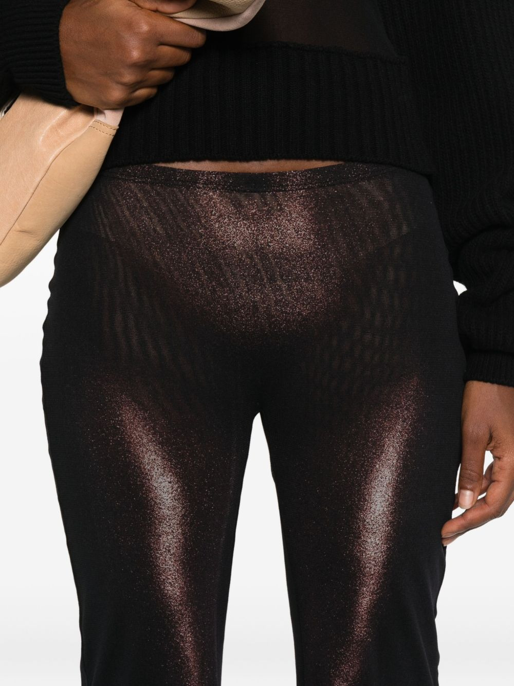 body-print mesh trousers - 5