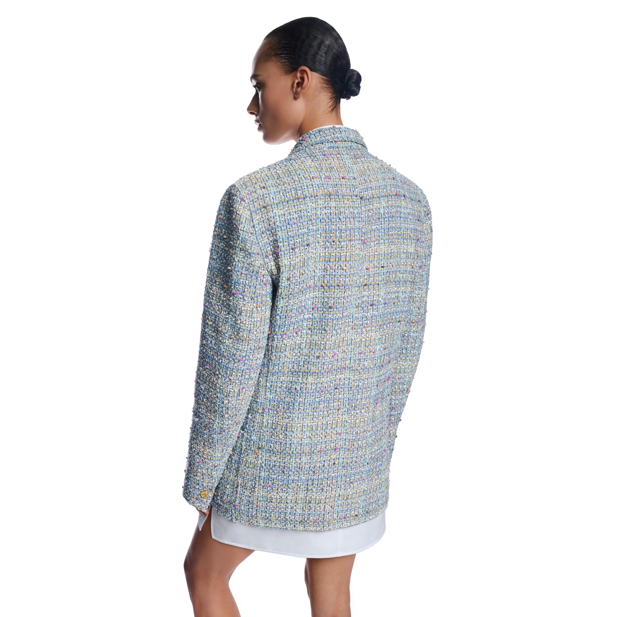 Double-Breasted Tweed Blazer - 5