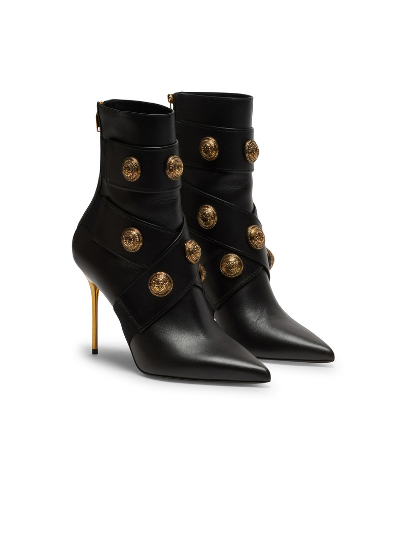 Balmain Alma leather ankle boots outlook