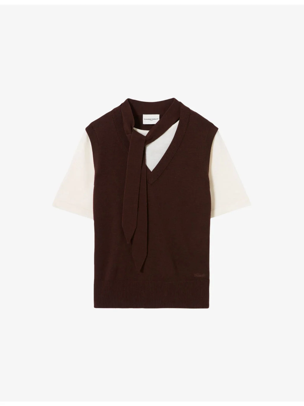 Layered Short-Sleeved Wool-Blend Jumper - 1