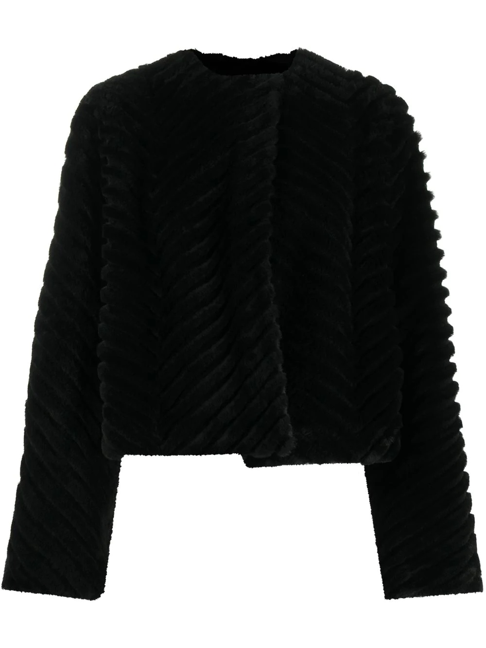 faux-fur quilted jacket - 1