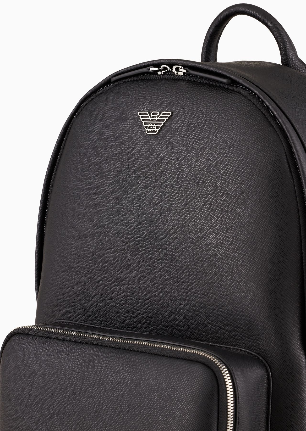 ASV regenerated Saffiano leather round backpack with eagle plate - 5