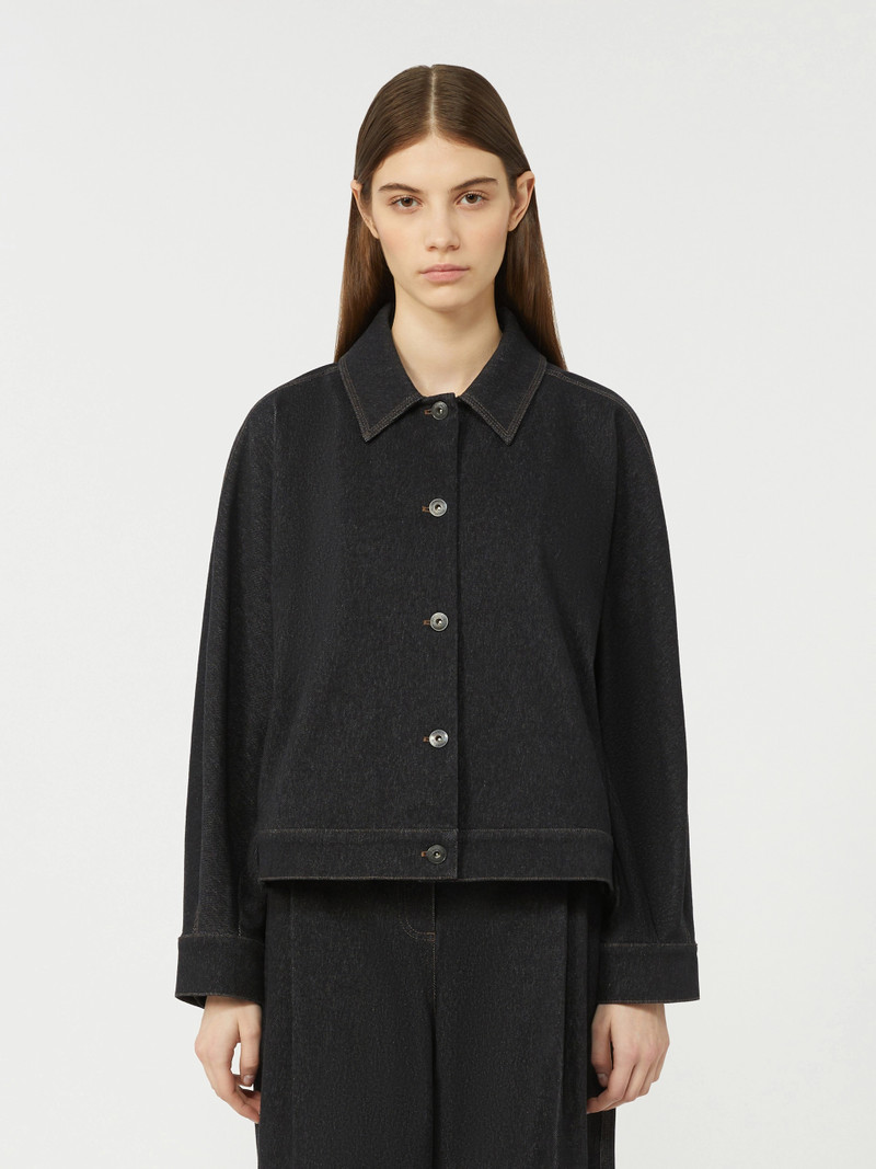NETTARE Jacket in jersey-effect denim - ULTRAMARINE 3