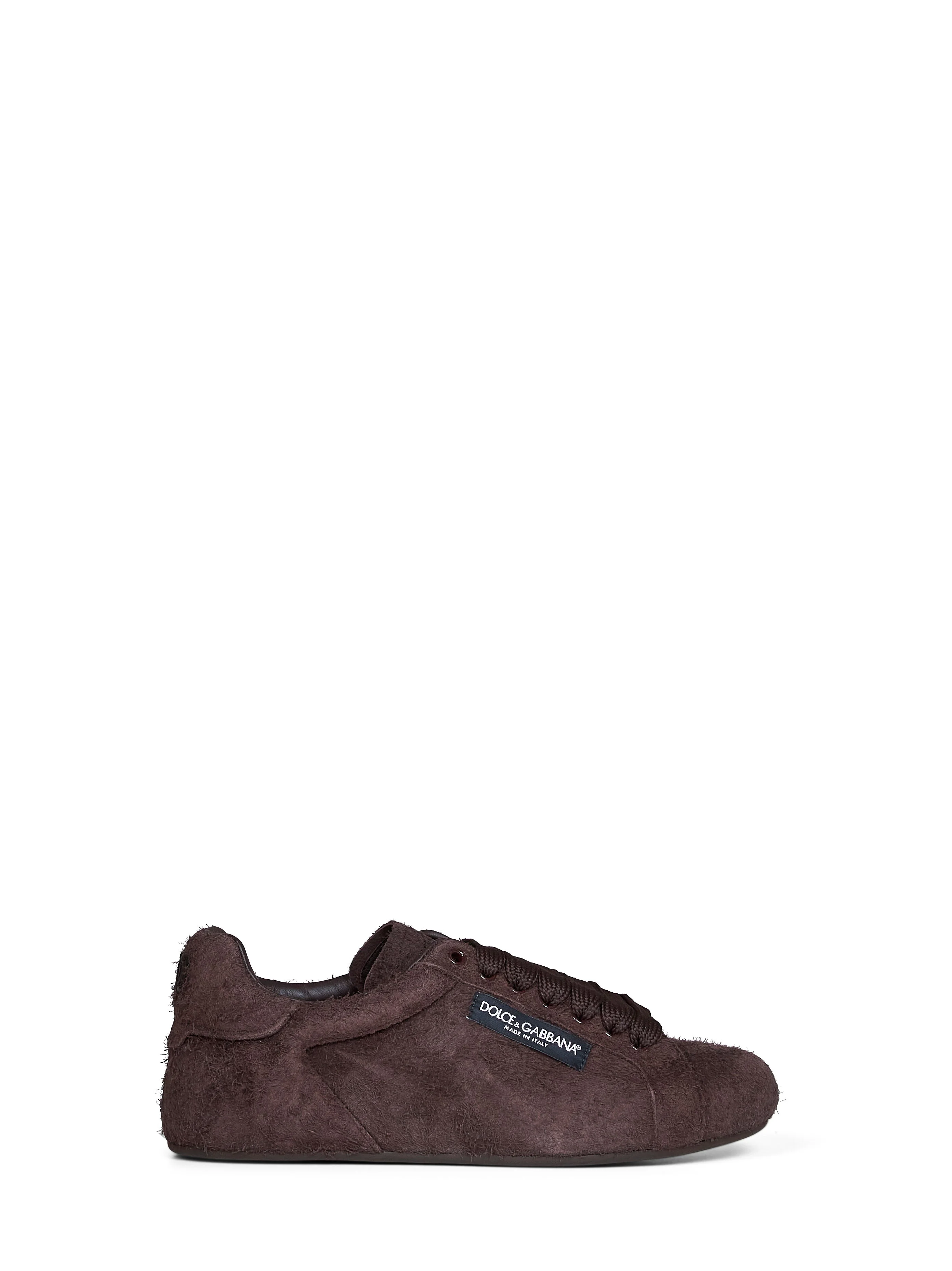 Dark brown suede split leather Portofino Soft sneakers - 1