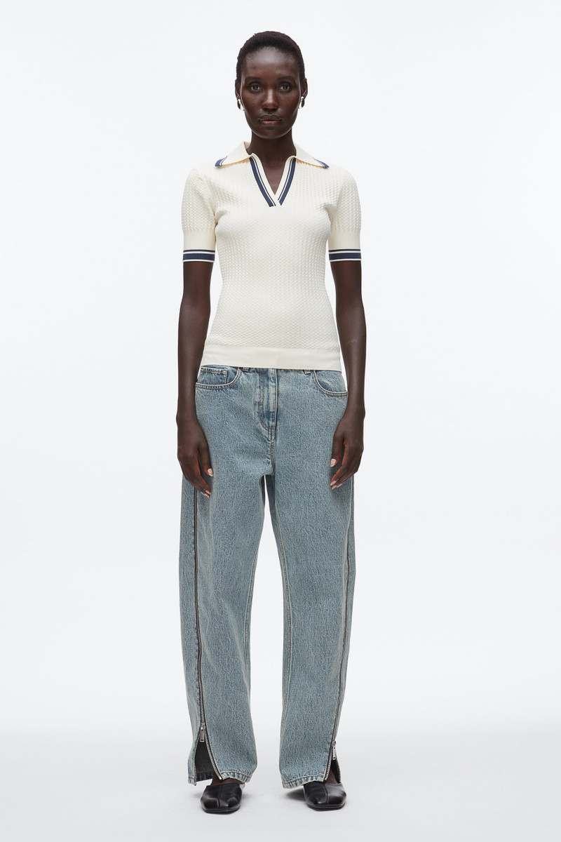 3.1 Phillip Lim Textured Rib Fitted Polo outlook