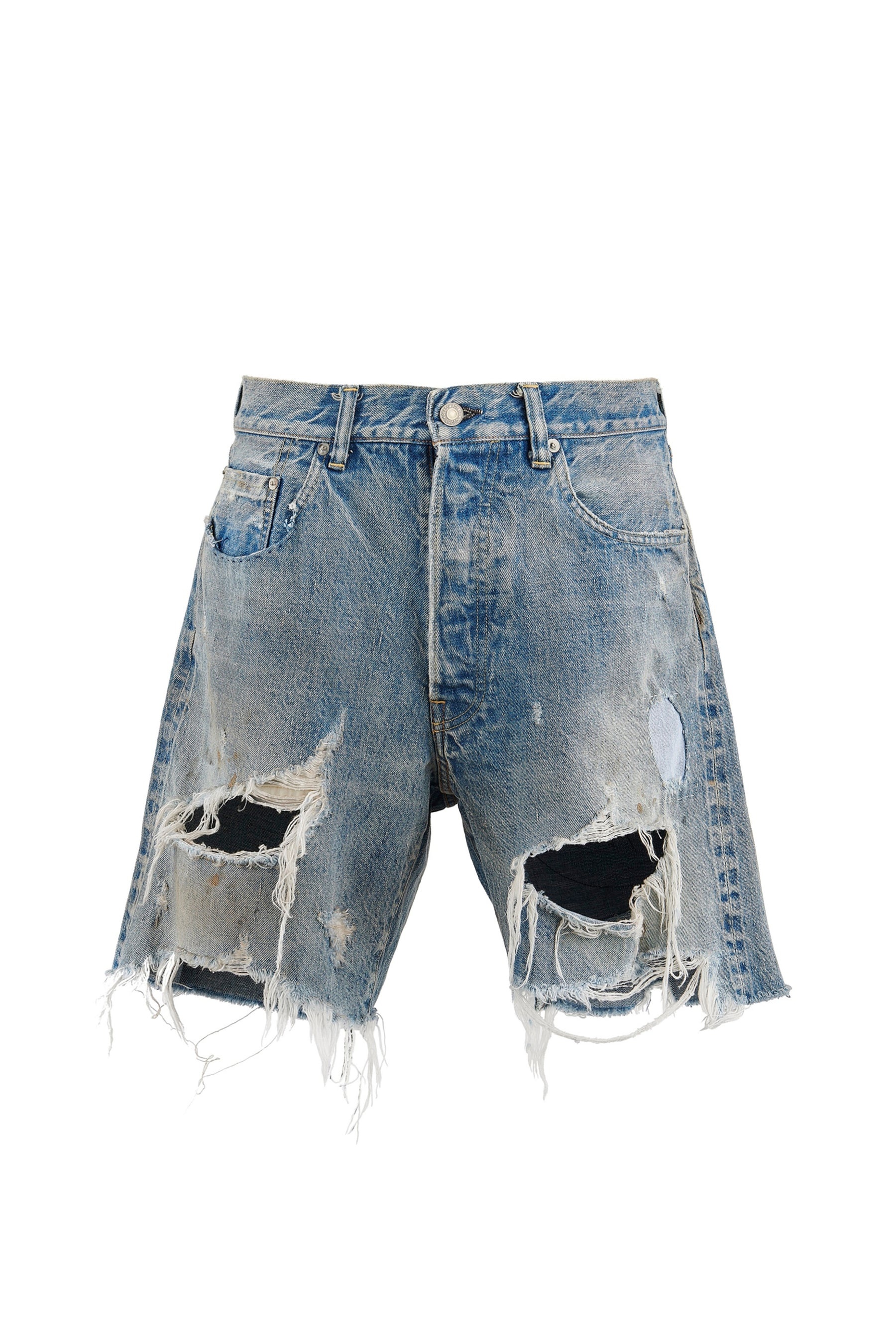 SAINT M×××××× DENIM SHORTS/DAMAGE / BLU | nubiantokyo | REVERSIBLE
