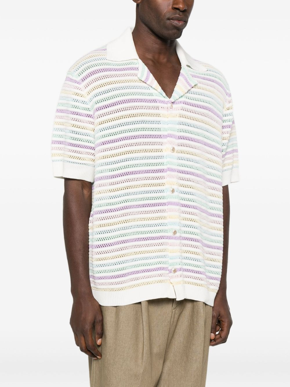 striped short-sleeve shirt - 3