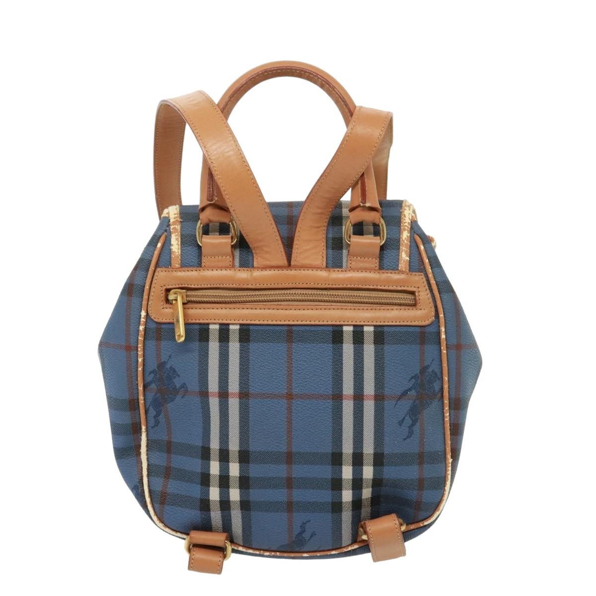Burberry Nova Check Shoulder Bag Pvc Leather Blue - 2