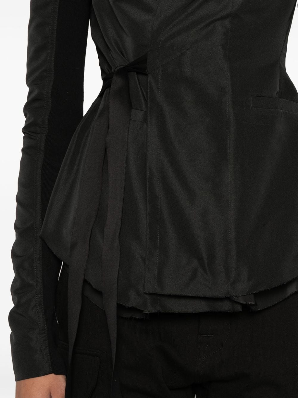 self-tie layered blazer - 5
