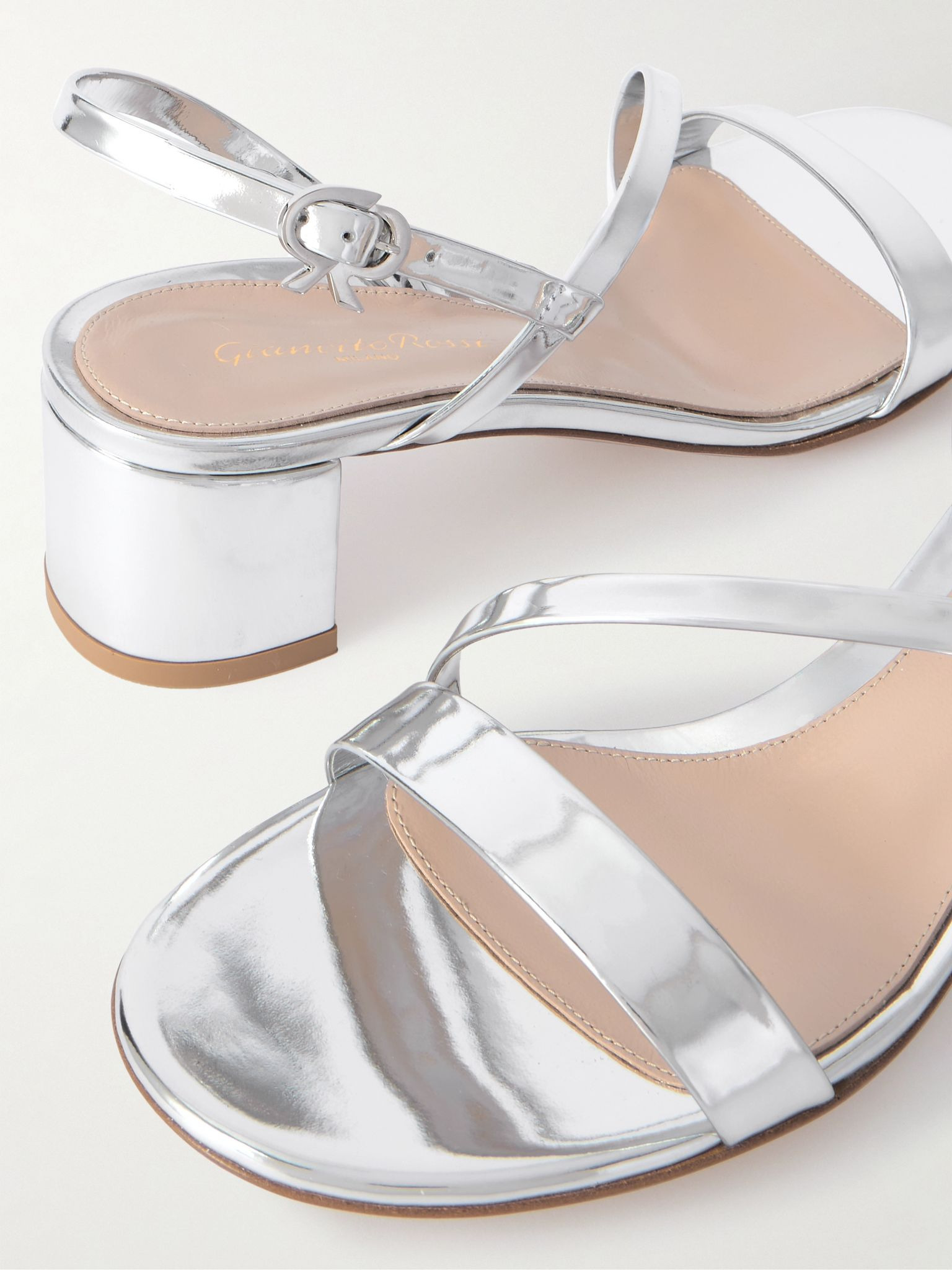 Betsey 45 metallic leather sandals Silver - 4
