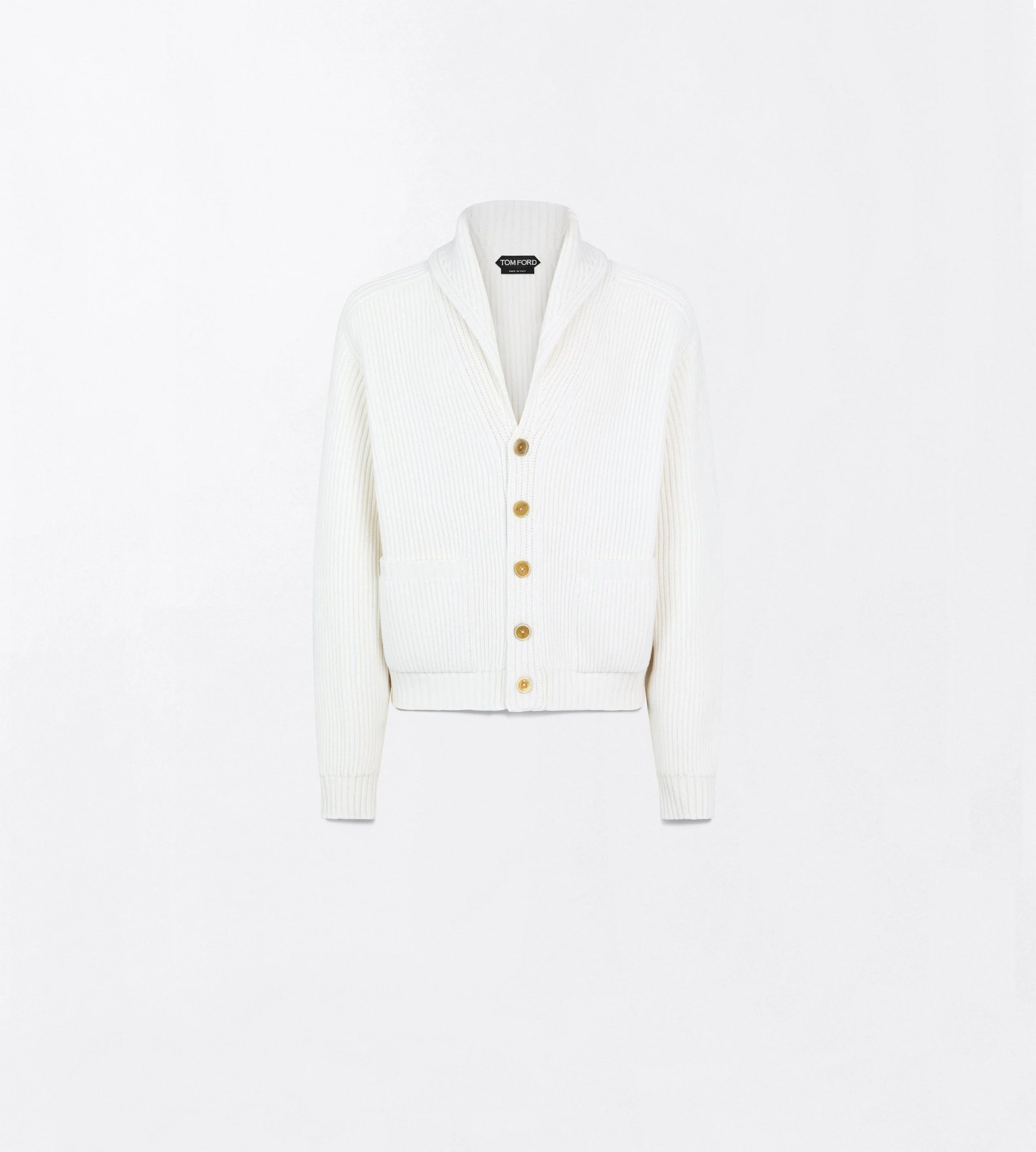 CASHMERE COTTON SHAWL COLLAR CARDIGAN - 1