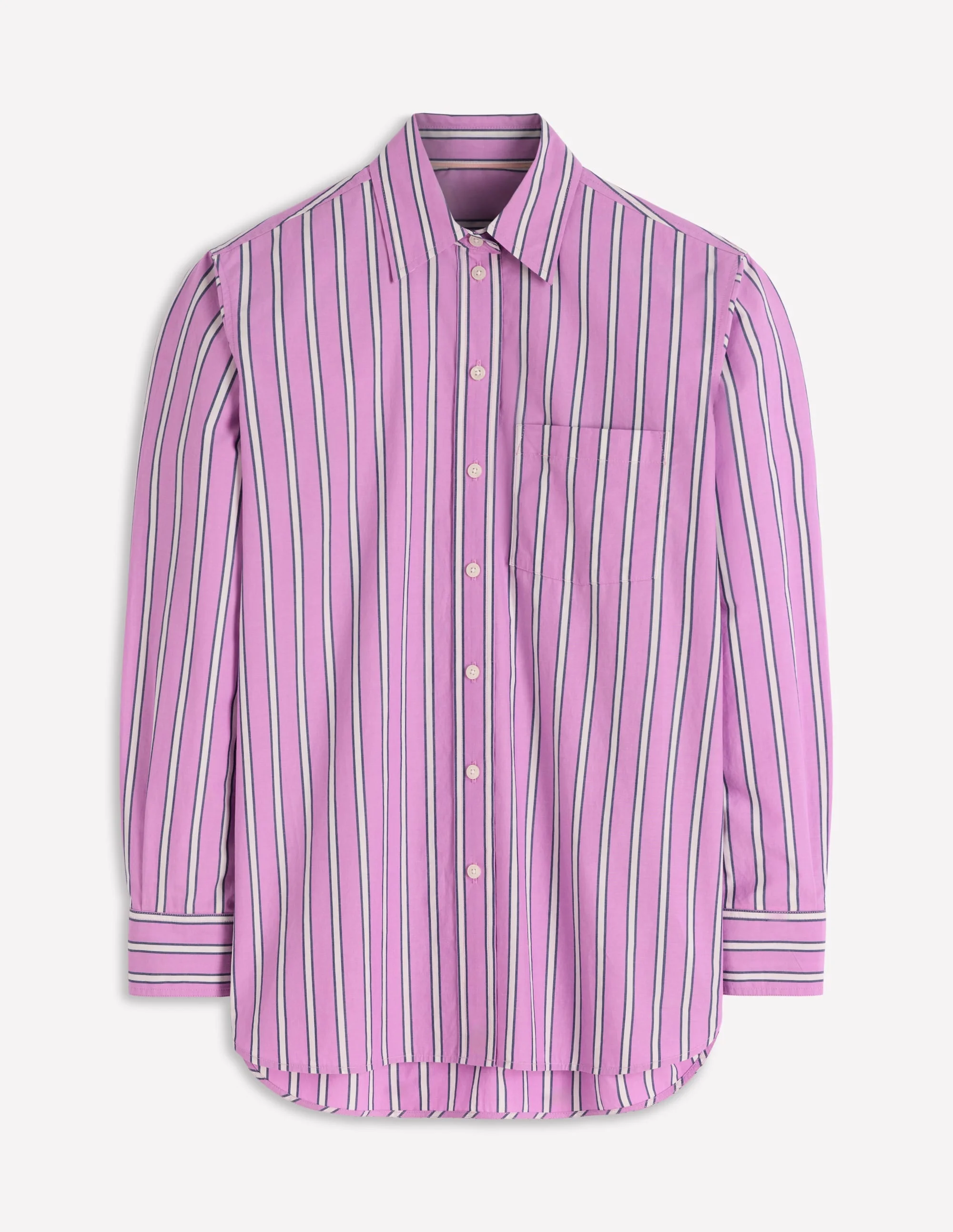 Sadie Relaxed Cotton Shirt-Multi Stripe - 1