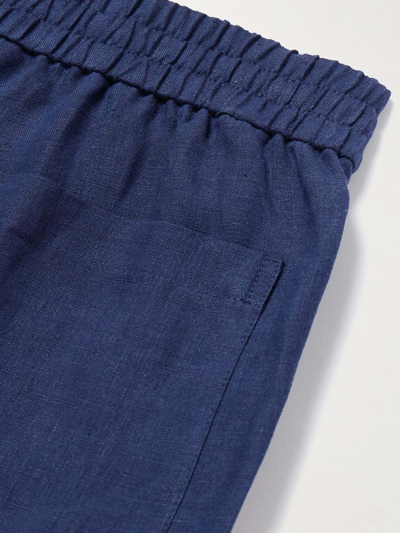 Straight-Leg Linen Shorts Navy - 5