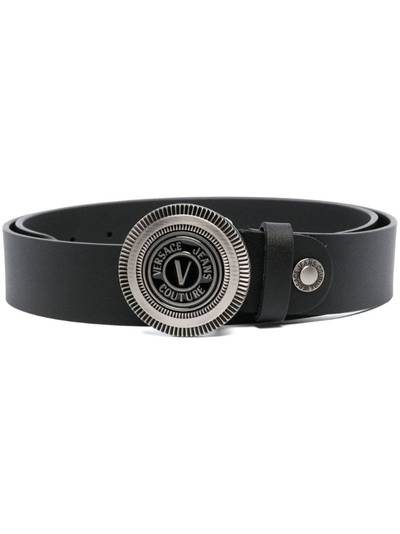 VERSACE JEANS COUTURE engraved logo-buckle detail belt outlook