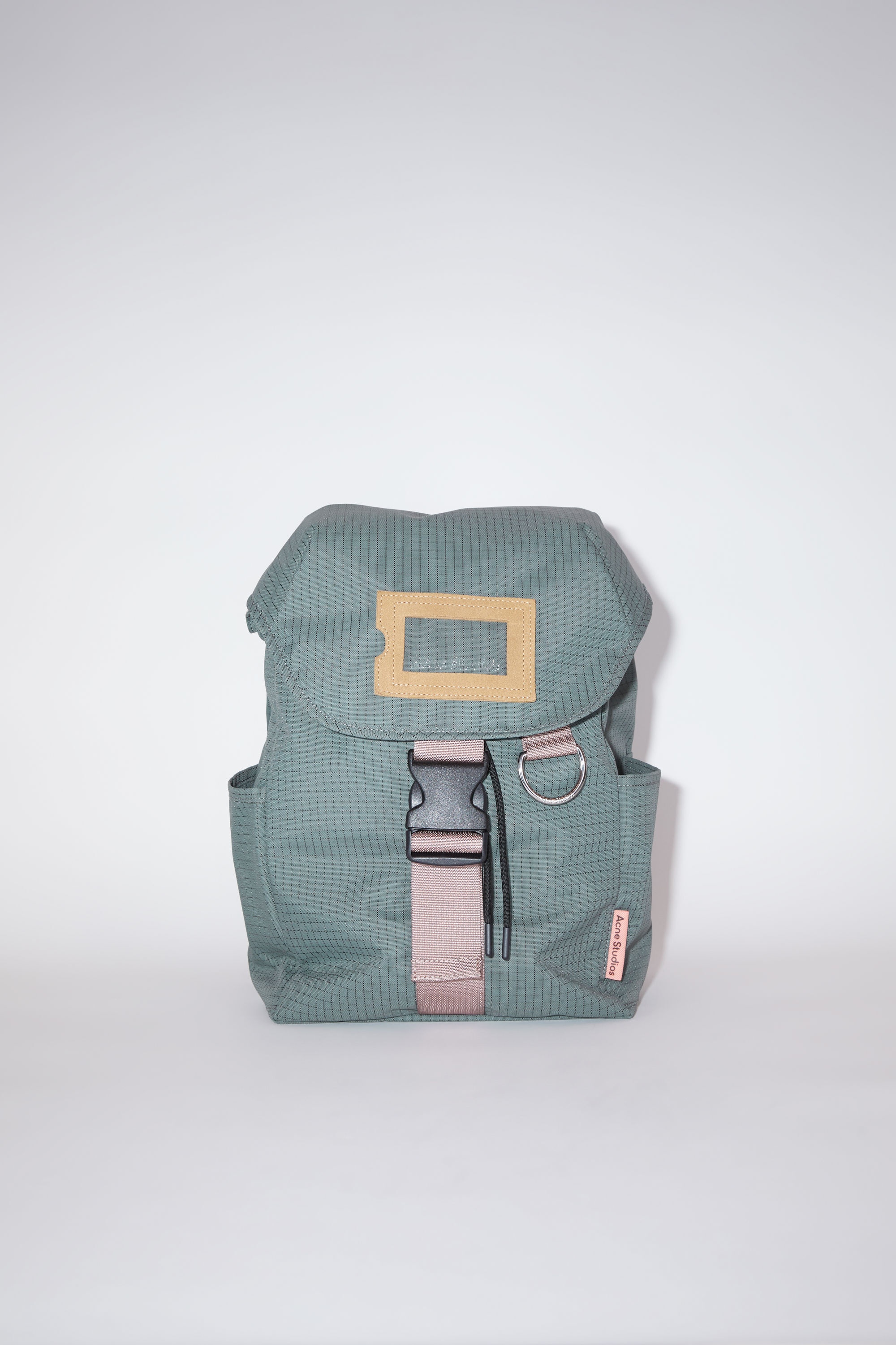 Ripstop nylon backpack - Dark grey/old pink - 1
