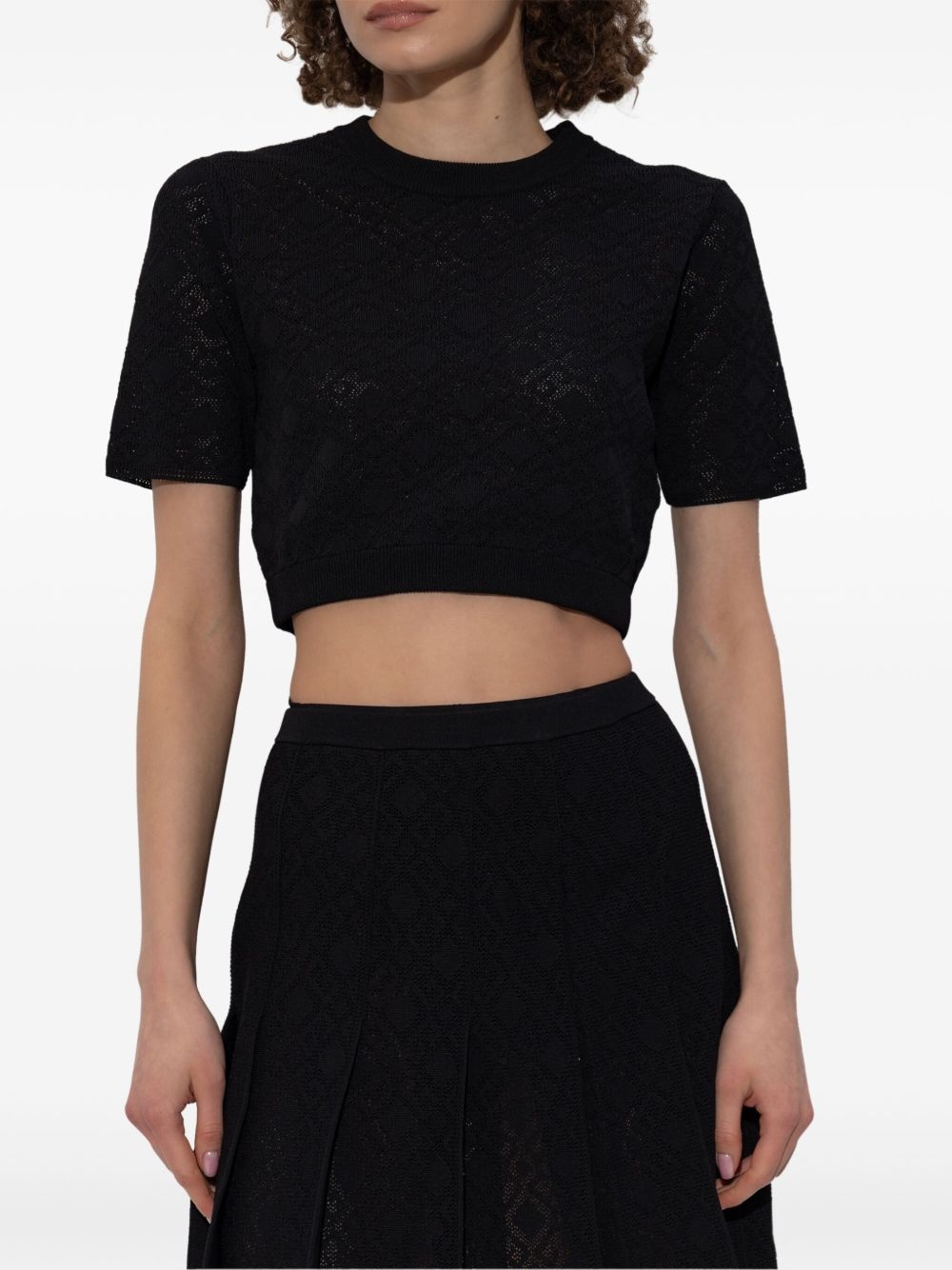 monogram cropped T-shirt - 2