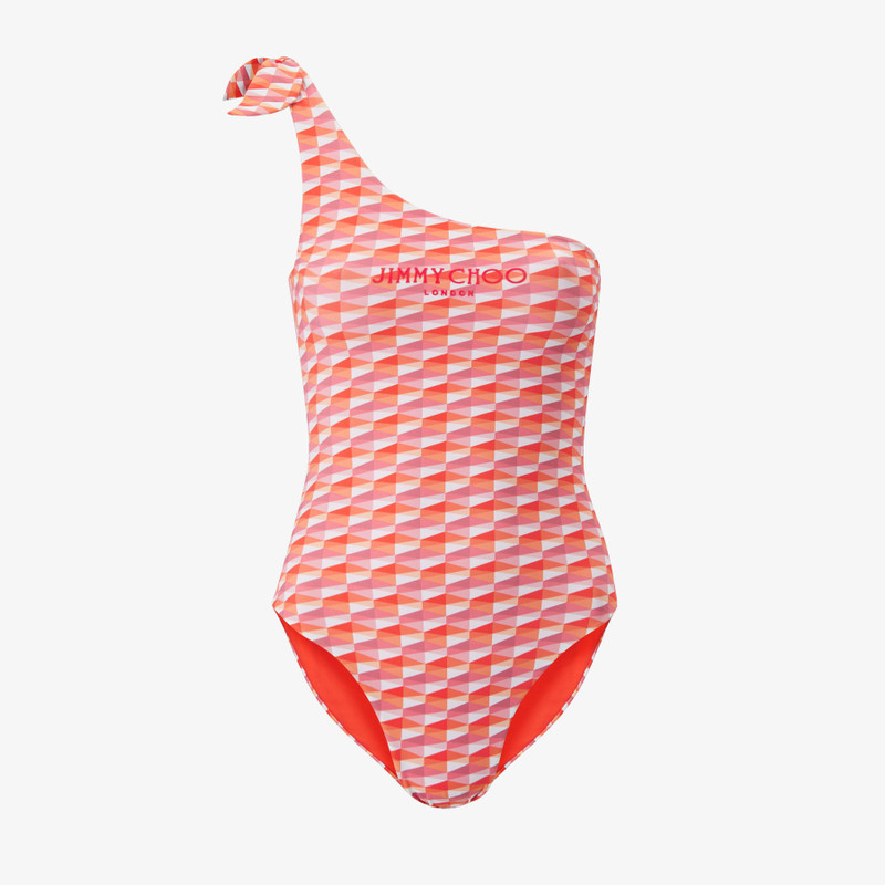 Alula
Paprika/Candy Pink Recycled Nylon and Lycra Diamond Print Swimsuit 1