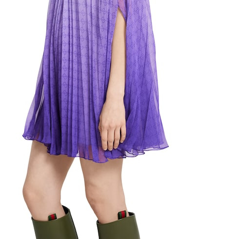 Printed georgette pleated dress - 5