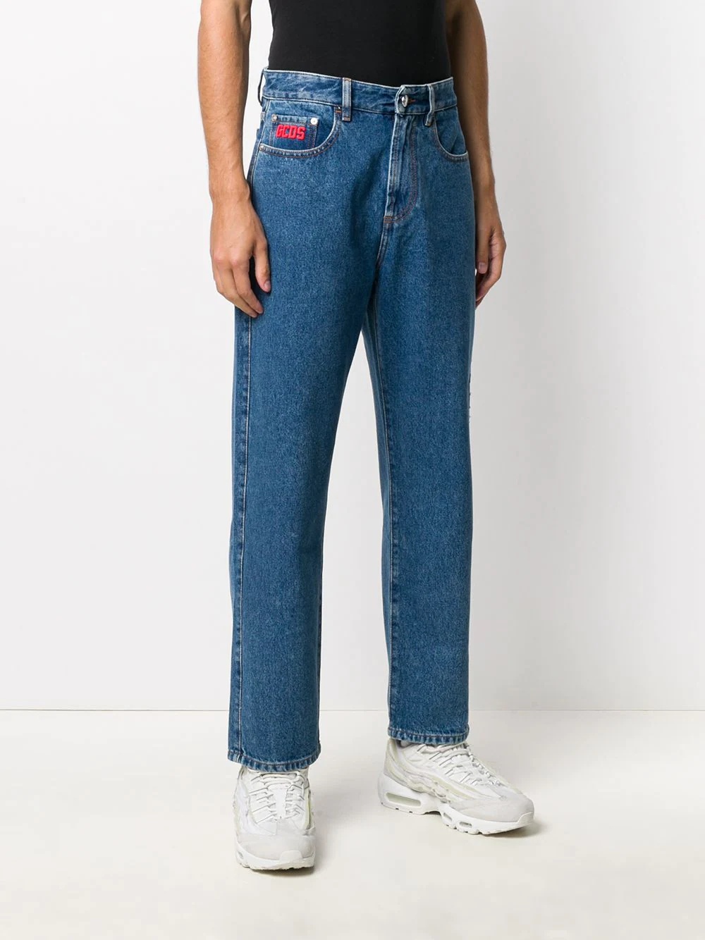 embroidered logo jeans - 3