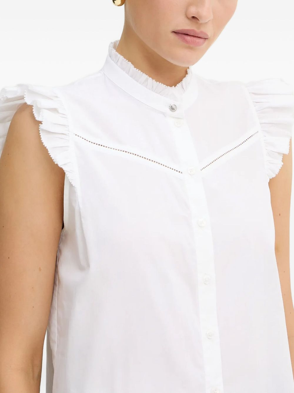 ruffle-embellished sleeveless top - 4