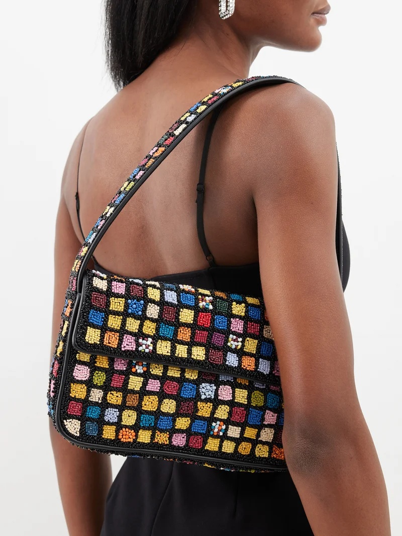 STAUD Tommy bead embellished shoulder bag matchesfashion REVERSIBLE