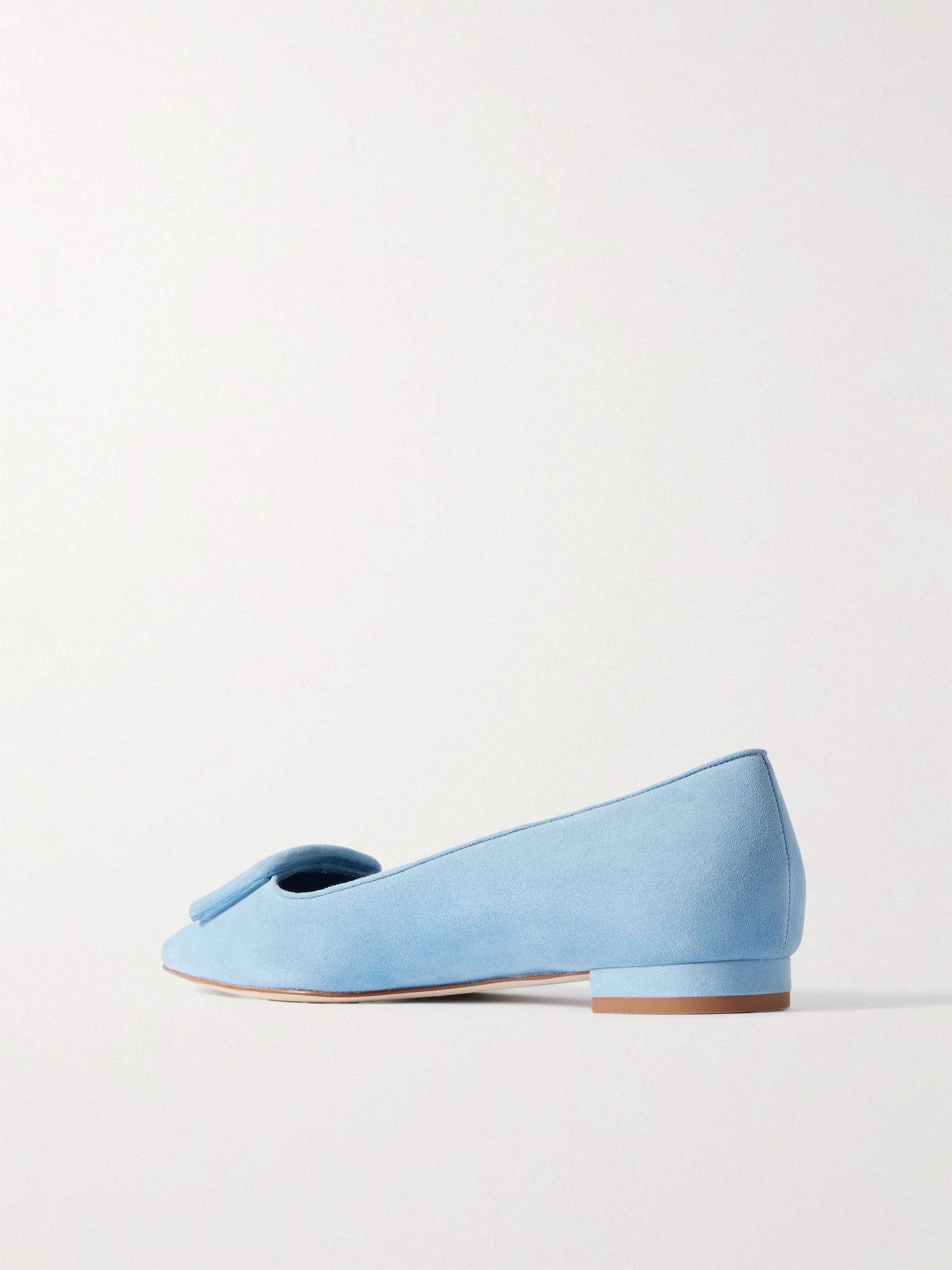 Maysale buckled suede point-toe flats Blue - 3