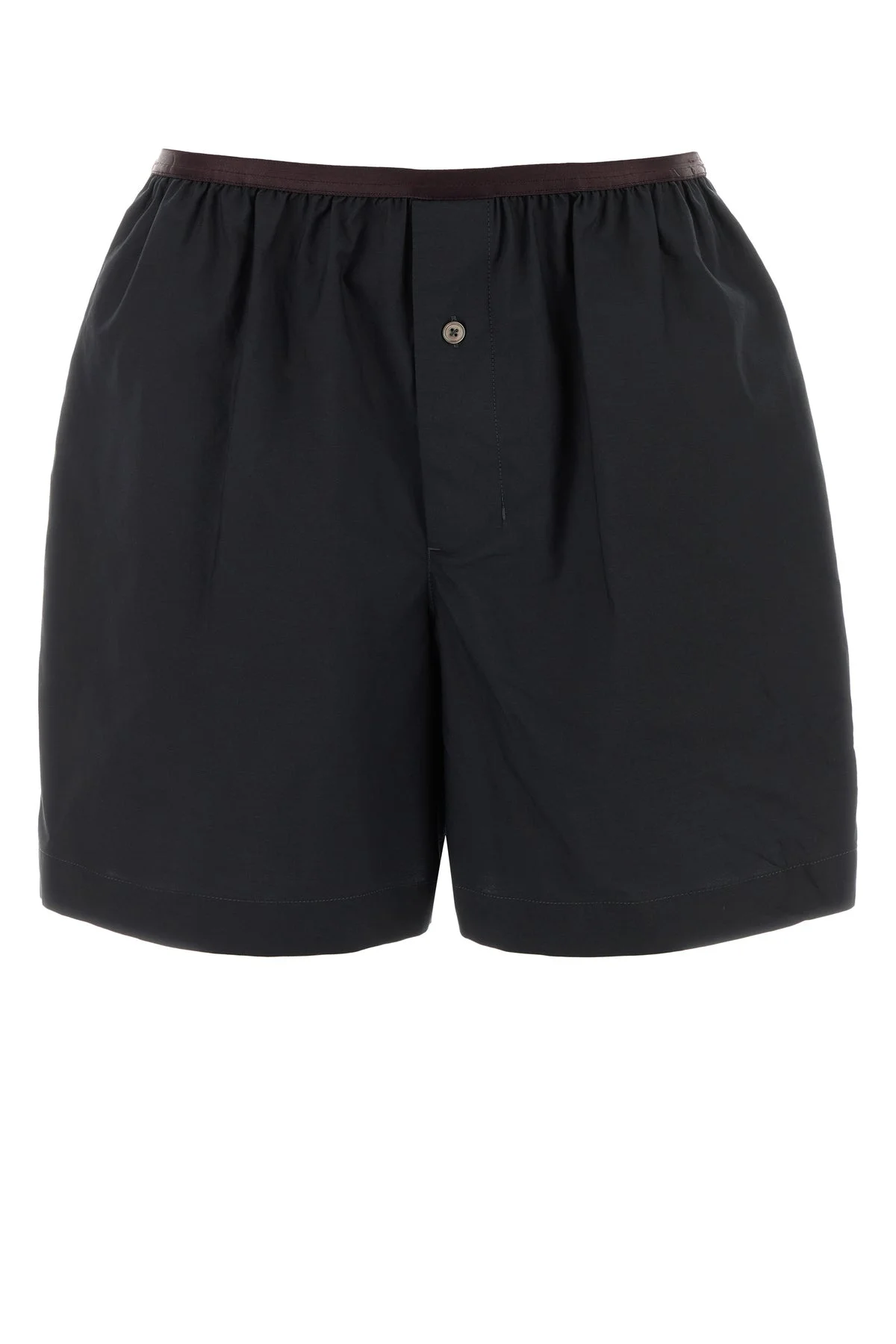 Black cotton blend shorts - 1